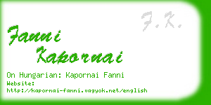 fanni kapornai business card